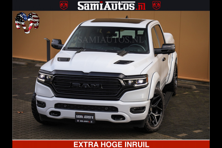 Dodge Ram 1500 Limited Night | 5.7 V8 Hemi Full Option | Comfortabele Dubbele Cabine met Royale 5 Zitplaatsen | De Meest Luxe en Volle Pick-Up in zijn Klasse | BPM vrij | Nu Leverbaar uit Voorraad | Voorraad Nr v45lpr