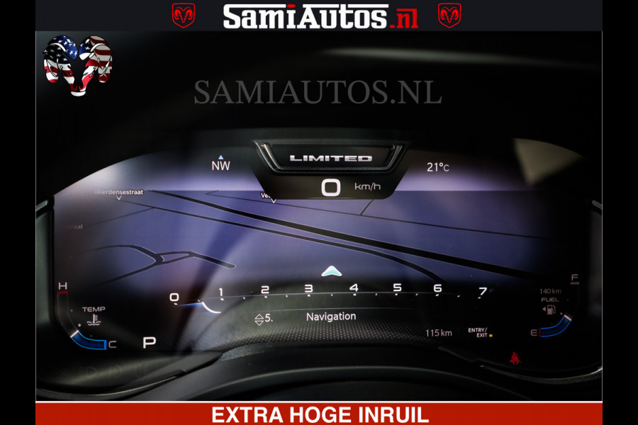 Dodge Ram 1500 Limited Night | 5.7 V8 Hemi Full Option | Comfortabele Dubbele Cabine met Royale 5 Zitplaatsen | De Meest Luxe en Volle Pick-Up in zijn Klasse | BPM vrij | Nu Leverbaar uit Voorraad | Voorraad Nr v45lpr