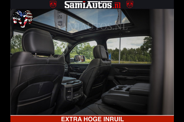 Dodge Ram 1500 Limited Night | 5.7 V8 Hemi Full Option | Comfortabele Dubbele Cabine met Royale 5 Zitplaatsen | De Meest Luxe en Volle Pick-Up in zijn Klasse | BPM vrij | Nu Leverbaar uit Voorraad | Voorraad Nr v45lpr