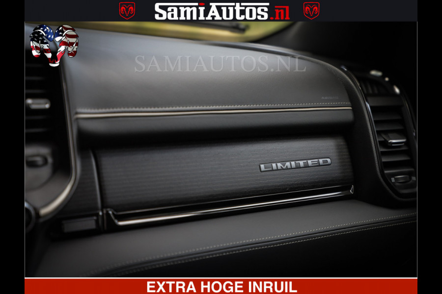Dodge Ram 1500 Limited Night | 5.7 V8 Hemi Full Option | Comfortabele Dubbele Cabine met Royale 5 Zitplaatsen | De Meest Luxe en Volle Pick-Up in zijn Klasse | BPM vrij | Nu Leverbaar uit Voorraad | Voorraad Nr v45lpr
