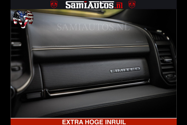 Dodge Ram 1500 Limited Night | 5.7 V8 Hemi Full Option | Comfortabele Dubbele Cabine met Royale 5 Zitplaatsen | De Meest Luxe en Volle Pick-Up in zijn Klasse | BPM vrij | Nu Leverbaar uit Voorraad | Voorraad Nr v45lpr