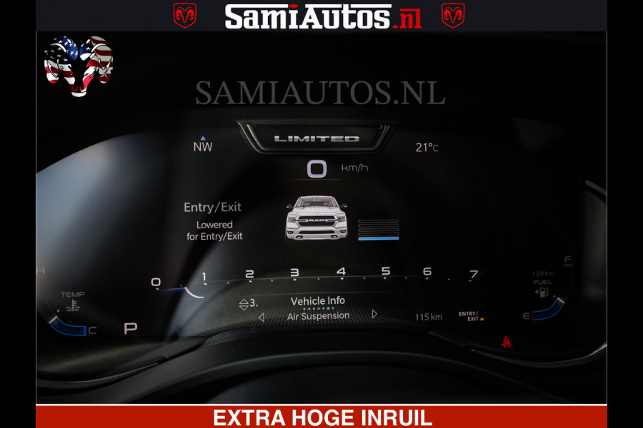 Dodge Ram 1500 Limited Night | 5.7 V8 Hemi Full Option | Comfortabele Dubbele Cabine met Royale 5 Zitplaatsen | De Meest Luxe en Volle Pick-Up in zijn Klasse | BPM vrij | Nu Leverbaar uit Voorraad | Voorraad Nr v45lpr