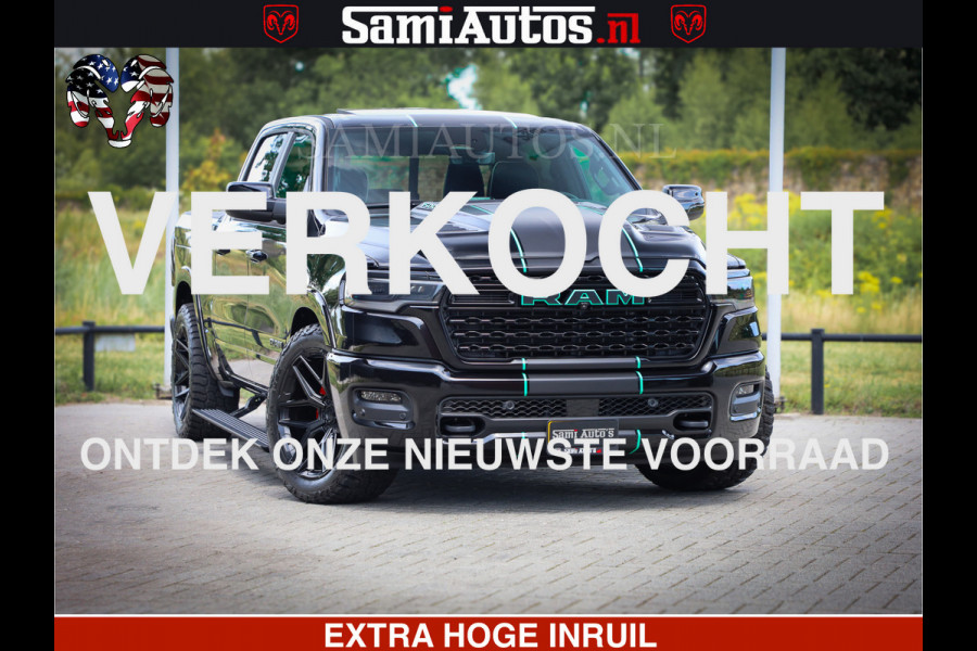 Dodge Ram 1500 Limited Night High Output 540HP 706Nm | Massage + Full Option | De Meest Luxe en Volle Pick-Up in zijn Klasse | Comfortabele Dubbele Cabine met Royale 5 Zitplaatsen | BPM vrij | Nu Leverbaar uit Voorraad | Voorraad Nr 2350 - 5181