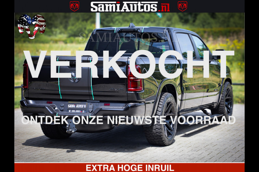 Dodge Ram 1500 Limited Night High Output 540HP 706Nm | Massage + Full Option | De Meest Luxe en Volle Pick-Up in zijn Klasse | Comfortabele Dubbele Cabine met Royale 5 Zitplaatsen | BPM vrij | Nu Leverbaar uit Voorraad | Voorraad Nr 2350 - 5181