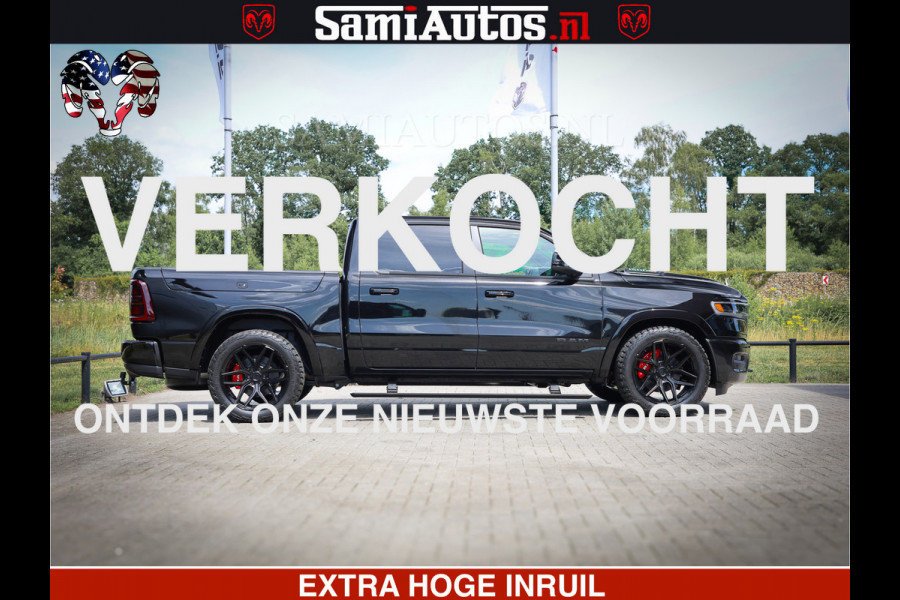Dodge Ram 1500 Limited Night High Output 540HP 706Nm | Massage + Full Option | De Meest Luxe en Volle Pick-Up in zijn Klasse | Comfortabele Dubbele Cabine met Royale 5 Zitplaatsen | BPM vrij | Nu Leverbaar uit Voorraad | Voorraad Nr 2350 - 5181