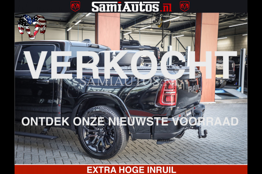 Dodge Ram 1500 Limited Night High Output 540HP 706Nm | Massage + Full Option | De Meest Luxe en Volle Pick-Up in zijn Klasse | Comfortabele Dubbele Cabine met Royale 5 Zitplaatsen | BPM vrij | Nu Leverbaar uit Voorraad | Voorraad Nr 2350 - 5181