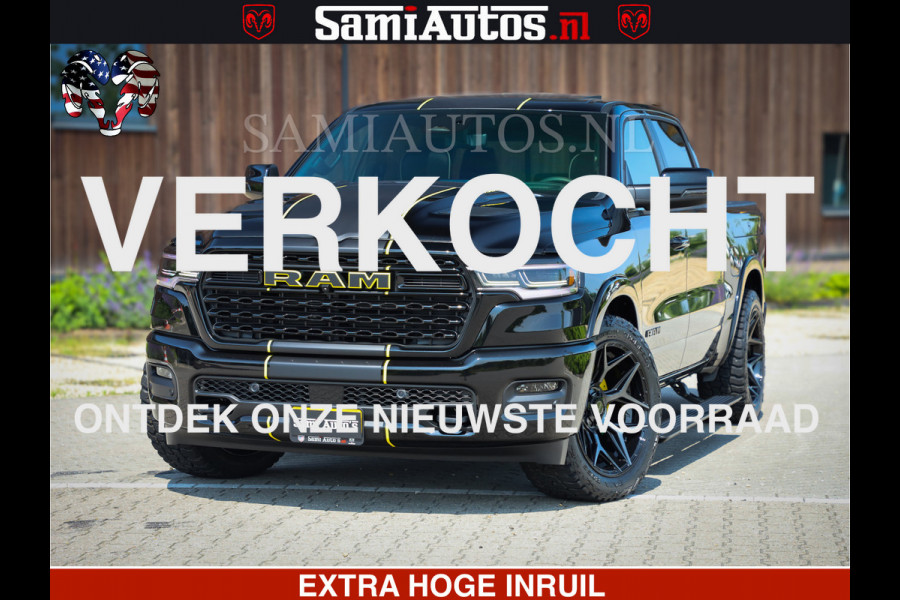 Dodge Ram 1500 Limited Night High Output 540HP 706Nm | Massage + Full Option | De Meest Luxe en Volle Pick-Up in zijn Klasse | Comfortabele Dubbele Cabine met Royale 5 Zitplaatsen | BPM vrij | Nu Leverbaar uit Voorraad | Voorraad Nr 2327 - 5407