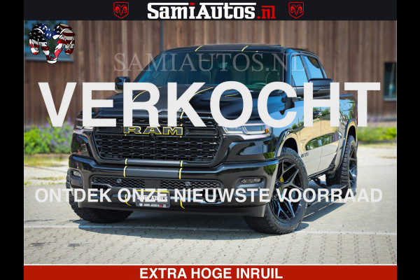Dodge Ram 1500 Limited Night High Output 540HP 706Nm | Massage + Full Option | De Meest Luxe en Volle Pick-Up in zijn Klasse | Comfortabele Dubbele Cabine met Royale 5 Zitplaatsen | BPM vrij | Nu Leverbaar uit Voorraad | Voorraad Nr 2327 - 5407