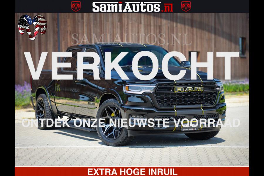Dodge Ram 1500 Limited Night High Output 540HP 706Nm | Massage + Full Option | De Meest Luxe en Volle Pick-Up in zijn Klasse | Comfortabele Dubbele Cabine met Royale 5 Zitplaatsen | BPM vrij | Nu Leverbaar uit Voorraad | Voorraad Nr 2327 - 5407