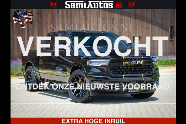 Dodge Ram 1500 Limited Night High Output 540HP 706Nm | Massage + Full Option | De Meest Luxe en Volle Pick-Up in zijn Klasse | Comfortabele Dubbele Cabine met Royale 5 Zitplaatsen | BPM vrij | Nu Leverbaar uit Voorraad | Voorraad Nr 2327 - 5407