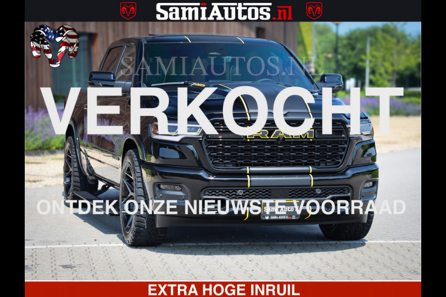 Dodge Ram 1500 Limited Night High Output 540HP 706Nm | Massage + Full Option | De Meest Luxe en Volle Pick-Up in zijn Klasse | Comfortabele Dubbele Cabine met Royale 5 Zitplaatsen | BPM vrij | Nu Leverbaar uit Voorraad | Voorraad Nr 2327 - 5407