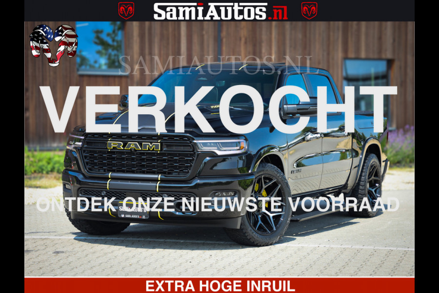Dodge Ram 1500 Limited Night High Output 540HP 706Nm | Massage + Full Option | De Meest Luxe en Volle Pick-Up in zijn Klasse | Comfortabele Dubbele Cabine met Royale 5 Zitplaatsen | BPM vrij | Nu Leverbaar uit Voorraad | Voorraad Nr 2327 - 5407