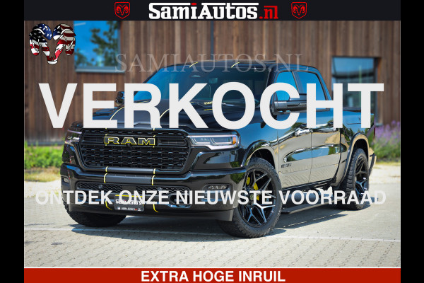 Dodge Ram 1500 Limited Night High Output 540HP 706Nm | Massage + Full Option | De Meest Luxe en Volle Pick-Up in zijn Klasse | Comfortabele Dubbele Cabine met Royale 5 Zitplaatsen | BPM vrij | Nu Leverbaar uit Voorraad | Voorraad Nr 2327 - 5407