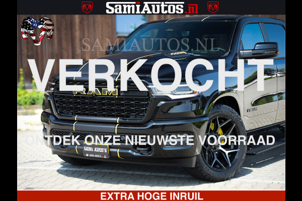 Dodge Ram 1500 Limited Night High Output 540HP 706Nm | Massage + Full Option | De Meest Luxe en Volle Pick-Up in zijn Klasse | Comfortabele Dubbele Cabine met Royale 5 Zitplaatsen | BPM vrij | Nu Leverbaar uit Voorraad | Voorraad Nr 2327 - 5407