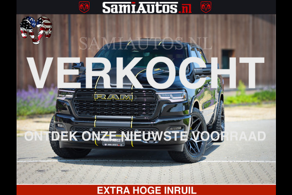 Dodge Ram 1500 Limited Night High Output 540HP 706Nm | Massage + Full Option | De Meest Luxe en Volle Pick-Up in zijn Klasse | Comfortabele Dubbele Cabine met Royale 5 Zitplaatsen | BPM vrij | Nu Leverbaar uit Voorraad | Voorraad Nr 2327 - 5407