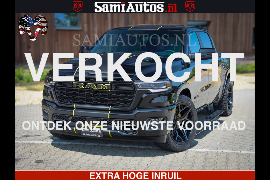 Dodge Ram 1500 Limited Night High Output 540HP 706Nm | Massage + Full Option | De Meest Luxe en Volle Pick-Up in zijn Klasse | Comfortabele Dubbele Cabine met Royale 5 Zitplaatsen | BPM vrij | Nu Leverbaar uit Voorraad | Voorraad Nr 2327 - 5407