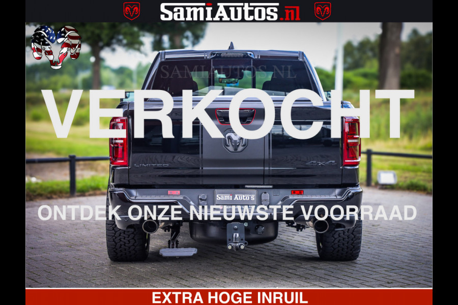 Dodge Ram 1500 Limited Night High Output 540HP 706Nm | Massage + Full Option | De Meest Luxe en Volle Pick-Up in zijn Klasse | Comfortabele Dubbele Cabine met Royale 5 Zitplaatsen | BPM vrij | Nu Leverbaar uit Voorraad | Voorraad Nr 2367 - 5430