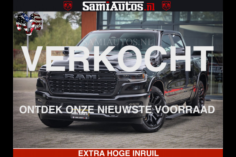 Dodge Ram 1500 Limited Demo Night High Output 540HP 706Nm | Massage + Full Option | De Meest Luxe en Volle Pick-Up in zijn Klasse | Comfortabele Dubbele Cabine met Royale 5 Zitplaatsen | BPM vrij | Nu Leverbaar uit Voorraad | Voorraad Nr 2263 - V76JVF