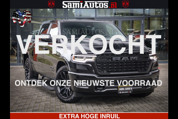 Dodge Ram 1500 Limited Demo Night High Output 540HP 706Nm | Massage + Full Option | De Meest Luxe en Volle Pick-Up in zijn Klasse | Comfortabele Dubbele Cabine met Royale 5 Zitplaatsen | BPM vrij | Nu Leverbaar uit Voorraad | Voorraad Nr 2263 - V76JVF