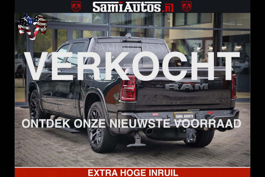 Dodge Ram 1500 Limited Demo Night High Output 540HP 706Nm | Massage + Full Option | De Meest Luxe en Volle Pick-Up in zijn Klasse | Comfortabele Dubbele Cabine met Royale 5 Zitplaatsen | BPM vrij | Nu Leverbaar uit Voorraad | Voorraad Nr 2263 - V76JVF