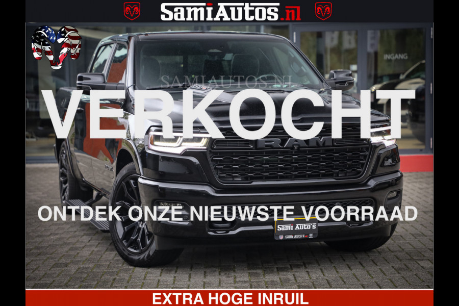 Dodge Ram 1500 Limited Demo Night High Output 540HP 706Nm | Massage + Full Option | De Meest Luxe en Volle Pick-Up in zijn Klasse | Comfortabele Dubbele Cabine met Royale 5 Zitplaatsen | BPM vrij | Nu Leverbaar uit Voorraad | Voorraad Nr 2263 - V76JVF