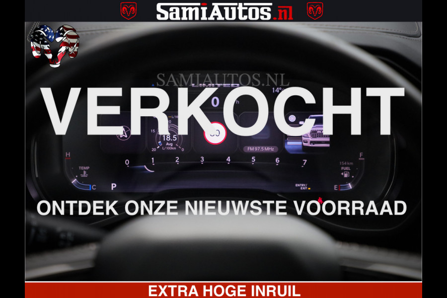 Dodge Ram 1500 Limited Demo Night High Output 540HP 706Nm | Massage + Full Option | De Meest Luxe en Volle Pick-Up in zijn Klasse | Comfortabele Dubbele Cabine met Royale 5 Zitplaatsen | BPM vrij | Nu Leverbaar uit Voorraad | Voorraad Nr 2263 - V76JVF