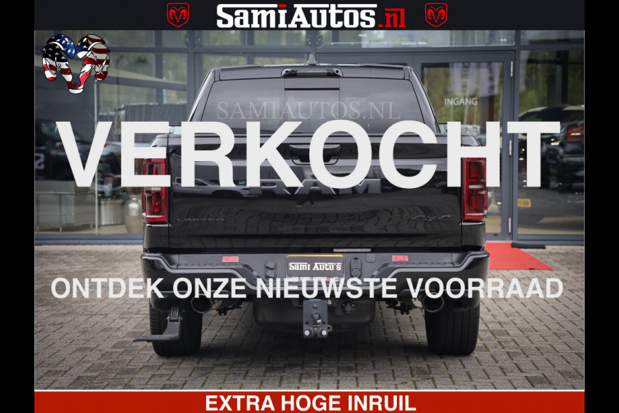 Dodge Ram 1500 Limited Demo Night High Output 540HP 706Nm | Massage + Full Option | De Meest Luxe en Volle Pick-Up in zijn Klasse | Comfortabele Dubbele Cabine met Royale 5 Zitplaatsen | BPM vrij | Nu Leverbaar uit Voorraad | Voorraad Nr 2263 - V76JVF