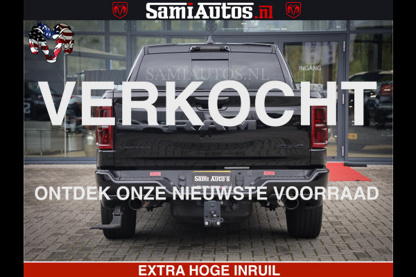 Dodge Ram 1500 Limited Demo Night High Output 540HP 706Nm | Massage + Full Option | De Meest Luxe en Volle Pick-Up in zijn Klasse | Comfortabele Dubbele Cabine met Royale 5 Zitplaatsen | BPM vrij | Nu Leverbaar uit Voorraad | Voorraad Nr 2263 - V76JVF