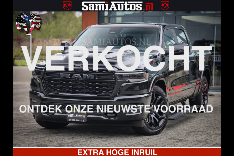 Dodge Ram 1500 Limited Demo Night High Output 540HP 706Nm | Massage + Full Option | De Meest Luxe en Volle Pick-Up in zijn Klasse | Comfortabele Dubbele Cabine met Royale 5 Zitplaatsen | BPM vrij | Nu Leverbaar uit Voorraad | Voorraad Nr 2263 - V76JVF