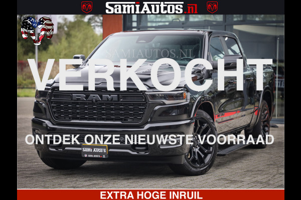 Dodge Ram 1500 Limited Demo Night High Output 540HP 706Nm | Massage + Full Option | De Meest Luxe en Volle Pick-Up in zijn Klasse | Comfortabele Dubbele Cabine met Royale 5 Zitplaatsen | BPM vrij | Nu Leverbaar uit Voorraad | Voorraad Nr 2263 - V76JVF