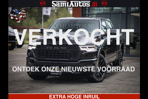 Dodge Ram 1500 Limited Demo Night High Output 540HP 706Nm | Massage + Full Option | De Meest Luxe en Volle Pick-Up in zijn Klasse | Comfortabele Dubbele Cabine met Royale 5 Zitplaatsen | BPM vrij | Nu Leverbaar uit Voorraad | Voorraad Nr 2263 - V76JVF