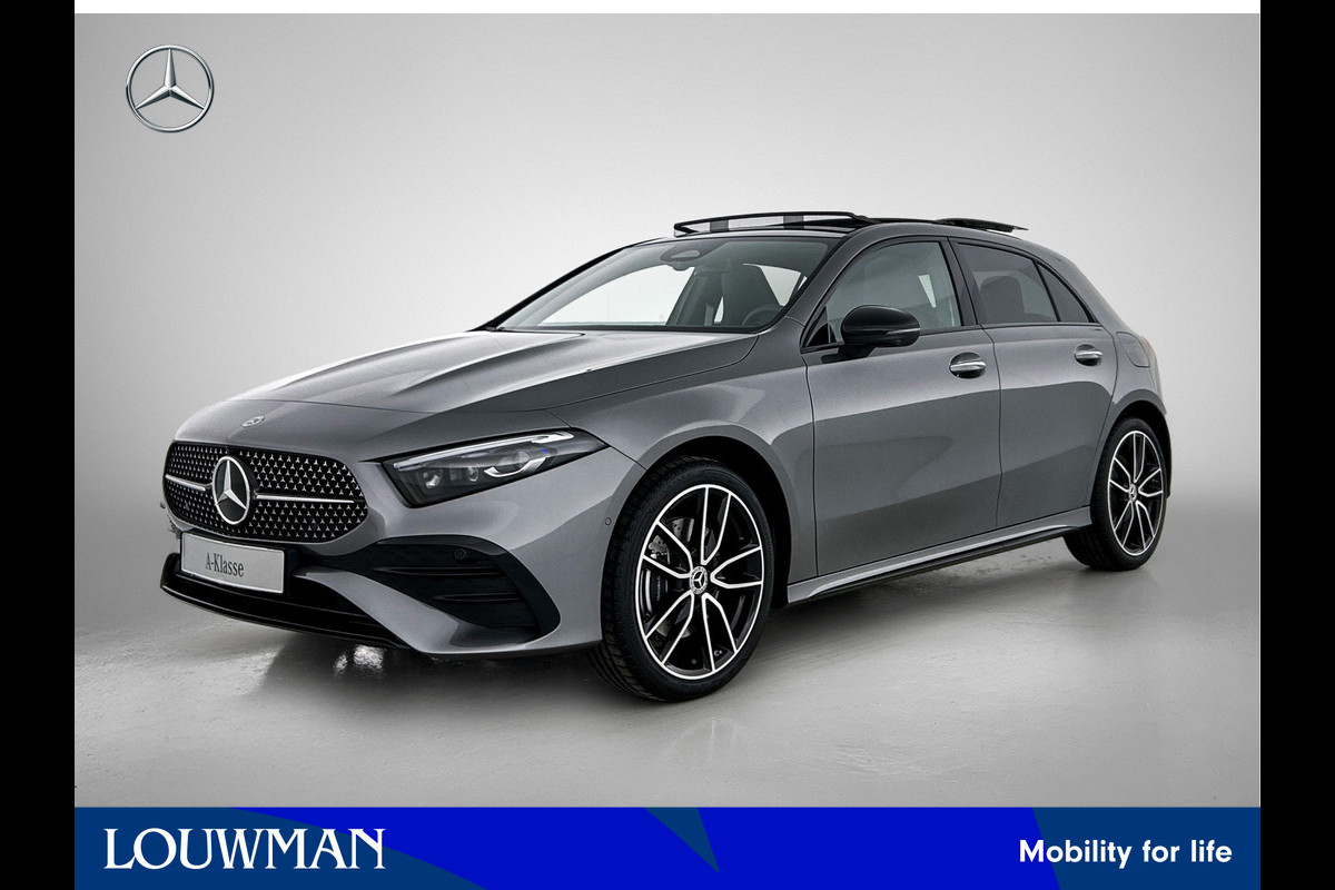 Mercedes-Benz A-Klasse 250 e Business Solution AMG | AMG Line Plus pakket | Smartphone-integratie | Head-up display | Panoramaschuifdak | Augmented Reality navigatie | Multibeam LED | 360°-camera | 19 inch AMG veglen |