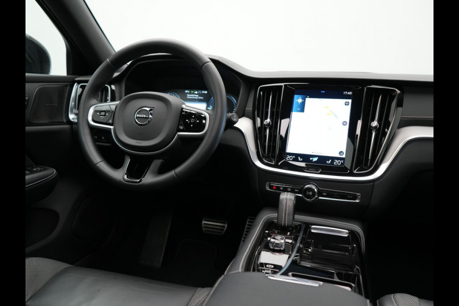 Volvo V60 T6 Recharge AWD R-Design LONG RANGE Plug In Hybrid Dealer O.H. PHEV | Panodak | Lederen Sportstoelen Memory | Harman Kardon | Apple Carplay | Navigatie | Camera | L.M. 19" | DAB | Virtual |