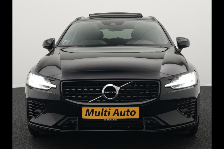 Volvo V60 T6 Recharge AWD R-Design LONG RANGE Plug In Hybrid Dealer O.H. PHEV | Panodak | Lederen Sportstoelen Memory | Harman Kardon | Apple Carplay | Navigatie | Camera | L.M. 19" | DAB | Virtual |