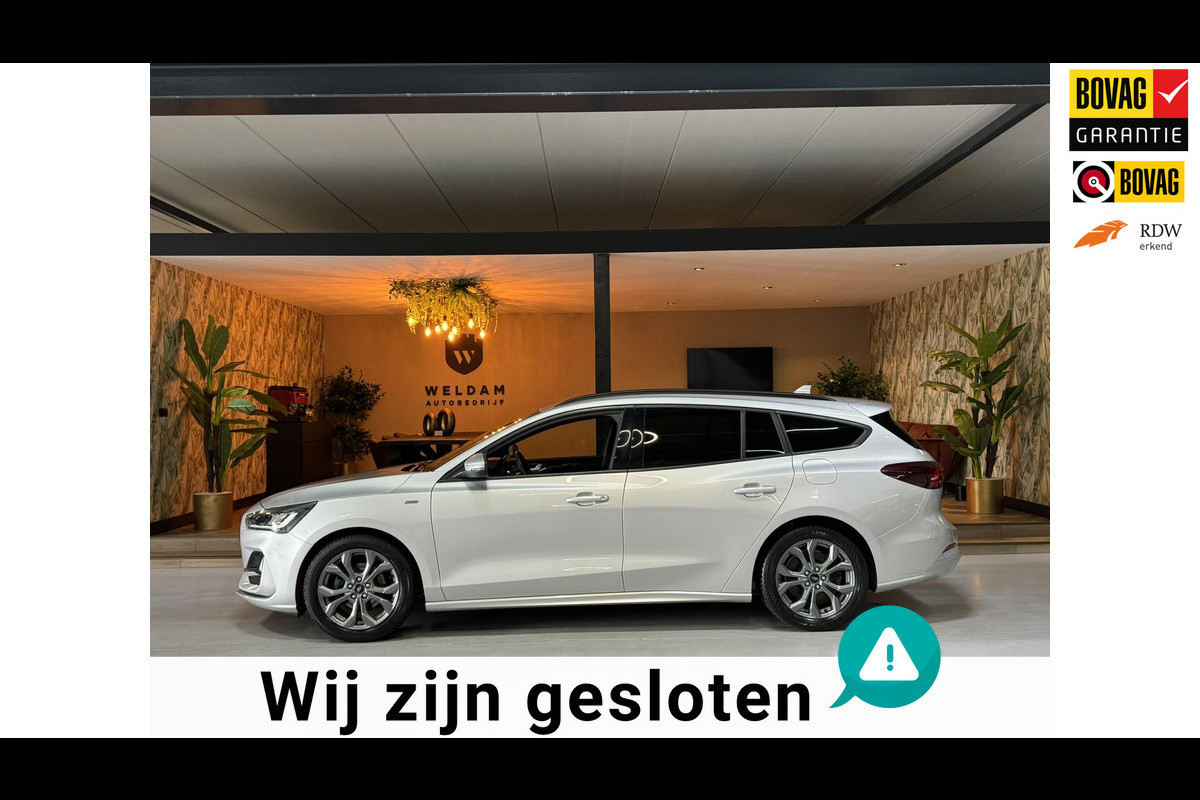 Ford Focus Wagon 1.0 EcoBoost Hybrid ST Line Garantie StuurVW StoelVW Carplay Keyless Clima Led Navi Rijklaar