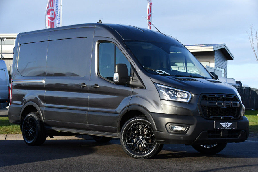 Ford Transit 350 2.0 TDCI L2H2 Raptor Edition Camera, Cruise, Carplay, Xenon, 170pk, Stoelverwarming, Automaat, Trekhaak, Uniek!