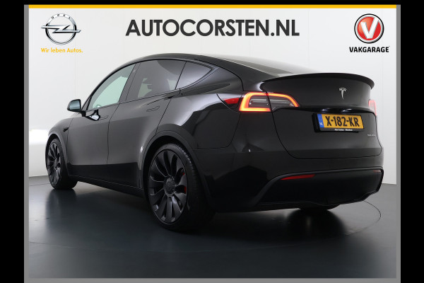 Tesla Model Y Performance AWD 75kWh SOH 95% Warmtepomp Panoramadak Navi Ecc Leder Lmv 21" Keyless Led Elek.Achterklep Memory Stoel+Stuurverwarming AMD-Ryzen­™-Processor 1e Eigenaar Origineel Nederlandse Auto fabrieksgarantie tot 14-12-2027 Batterij en Motorgarantie tot 14-12-2031/192.000km