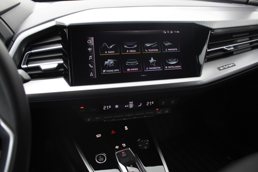 Audi Q4 Sportback e-tron 40 Launch edition Advanced 77 kWh / CarPlay / Matrix LED / Sportstoelen / Virtual Cockpit / Parkeerhulp V+A / Sonos Audio / Intr.voorverwarming / Stoelverwarming / DAB / Cruise Control