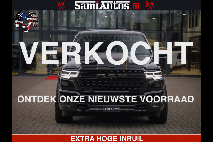 Dodge Ram 1500 Limited Night H.O 540HP 706Nm | Massage + Full Option | De Meest Luxe en Volle Pick-Up in zijn Klasse | Comfortabele Dubbele Cabine met Royale 5 Zitplaatsen | BPM vrij | Nu Leverbaar uit Voorraad | Voorraad Nr 2323 - 5168