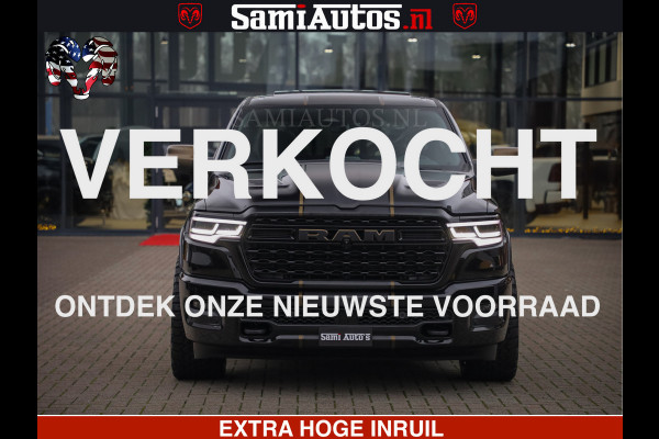 Dodge Ram 1500 Limited Night H.O 540HP 706Nm | Massage + Full Option | De Meest Luxe en Volle Pick-Up in zijn Klasse | Comfortabele Dubbele Cabine met Royale 5 Zitplaatsen | BPM vrij | Nu Leverbaar uit Voorraad | Voorraad Nr 2323 - 5168