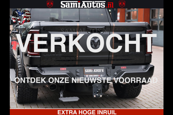 Dodge Ram 1500 Limited Night H.O 540HP 706Nm | Massage + Full Option | De Meest Luxe en Volle Pick-Up in zijn Klasse | Comfortabele Dubbele Cabine met Royale 5 Zitplaatsen | BPM vrij | Nu Leverbaar uit Voorraad | Voorraad Nr 2323 - 5168