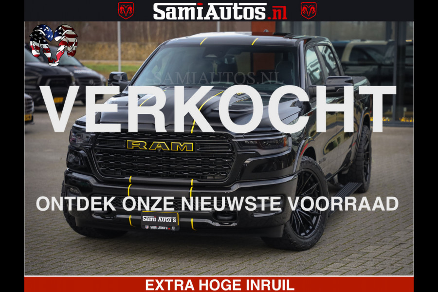 Dodge Ram 1500 Limited Night H.O 540HP 706Nm | Massage + Full Option | De Meest Luxe en Volle Pick-Up in zijn Klasse | Comfortabele Dubbele Cabine met Royale 5 Zitplaatsen | BPM vrij | Nu Leverbaar uit Voorraad | Voorraad Nr 2329 - 5135