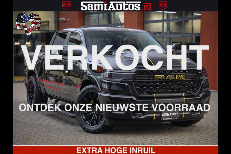Dodge Ram 1500 Limited Night H.O 540HP 706Nm | Massage + Full Option | De Meest Luxe en Volle Pick-Up in zijn Klasse | Comfortabele Dubbele Cabine met Royale 5 Zitplaatsen | BPM vrij | Nu Leverbaar uit Voorraad | Voorraad Nr 2329 - 5135