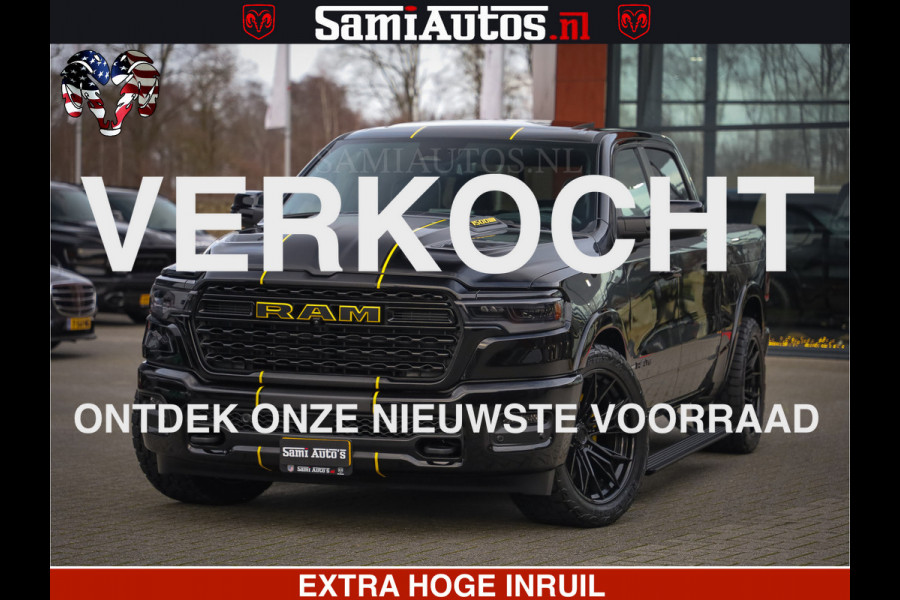 Dodge Ram 1500 Limited Night H.O 540HP 706Nm | Massage + Full Option | De Meest Luxe en Volle Pick-Up in zijn Klasse | Comfortabele Dubbele Cabine met Royale 5 Zitplaatsen | BPM vrij | Nu Leverbaar uit Voorraad | Voorraad Nr 2329 - 5135