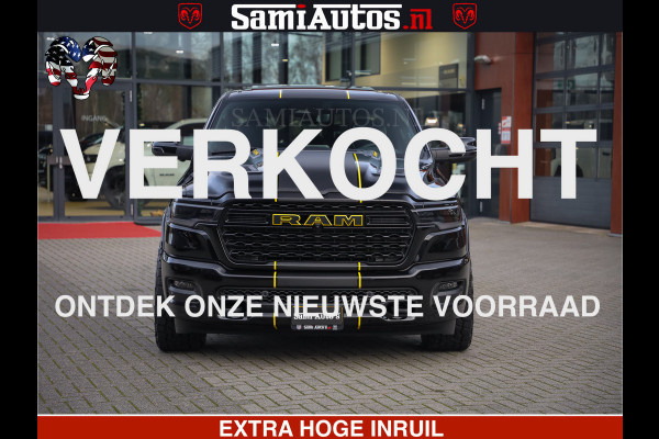 Dodge Ram 1500 Limited Night H.O 540HP 706Nm | Massage + Full Option | De Meest Luxe en Volle Pick-Up in zijn Klasse | Comfortabele Dubbele Cabine met Royale 5 Zitplaatsen | BPM vrij | Nu Leverbaar uit Voorraad | Voorraad Nr 2329 - 5135
