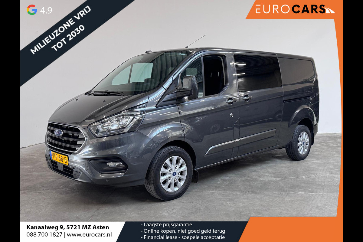 Ford Transit Custom 300 2.0 TDCI L2H1 Limited Dubbele Cabine Navigatie Airco 2 Schuifdeuren Trekhaak Parkeersensoren Carplay DAB