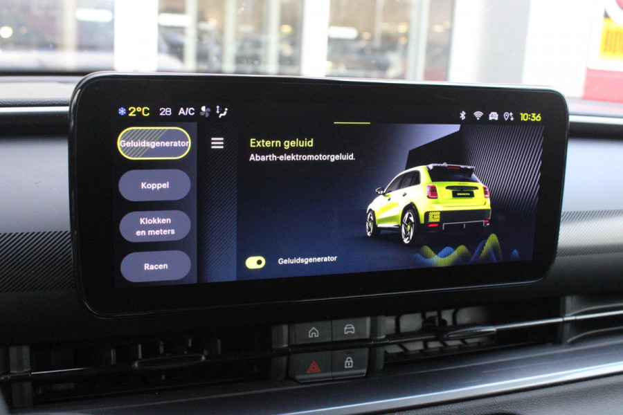 Abarth 600e SCORPIONISSIMA 280PK 54 kWh | SABELT PERFROMANCE SPORTOELEN/BEKLEDING | ENGINE SOUND GENERATOR | PACK DESIGN SCORPIONISSIMA | PACK TECH SCORPIONISSIMA | PACK WINTER (STOEL VERWARMING/VOORRUITVERWARMING) | PACK SCORPION | 20" LICHTMETALEN VELGEN | ABARTH BODYKIT | 360° PARKEERSENSOREN | REMKLAUWEN GROEN | ELEKTRISCH BEDIENBARE BESTUURDERSSTOEL | AMBIANCE INTERIEUR VERLICHTING | ACHTERUITRIJ CAMERA | ADAPTIVE CRUISE CONTROL | DRAADLOZE APPLE CARPLAY/ANDROID AUTO | DODEHOEK DETECTIE | DC SNELLAAD FUNCTIE | DRAADLOZE APPLE CARPLAY/ANDROID AUTO | ELEKTRISCH BEDIENBARE ACHTE