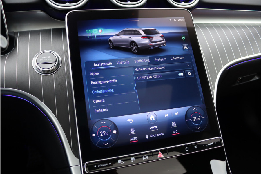 Mercedes-Benz C-Klasse Estate 300 e AMG Line Aut9 | Panoramadak | Trekhaak | Distronic | HUD | Stuurwielverwarming | Memory | Leder | Advanced Sound System | Sfeerverlichting | Rijassistentiepakket+ |