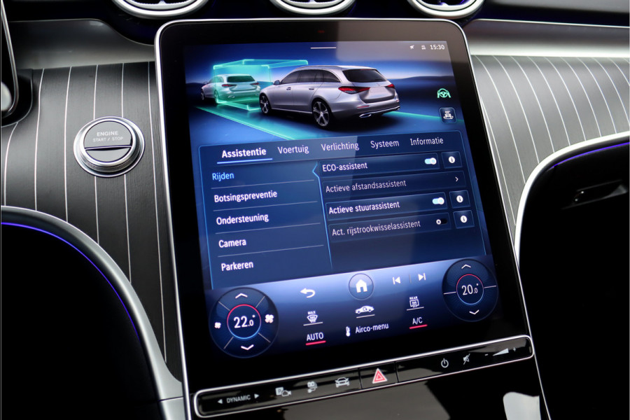 Mercedes-Benz C-Klasse Estate 300 e AMG Line Aut9 | Panoramadak | Trekhaak | Distronic | HUD | Stuurwielverwarming | Memory | Leder | Advanced Sound System | Sfeerverlichting | Rijassistentiepakket+ |