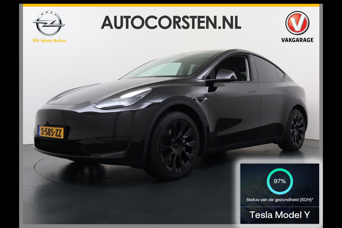 Tesla Model Y LFP-Accu SOH 97% Leder Lmv 20" Warmtepomp Camera's Panormadak Adap.Cruise Navi RWD Ecc Autopilot Stoel+Stuur+Achterbank Verwarming Elek.Achterklep Dodehoek detector Draadloze telefoonlader Origineel Nederlandse Auto